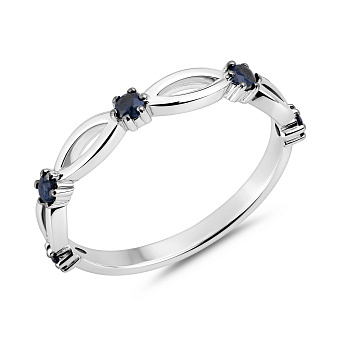 Каблучка з білого золота з сапфірами (арт. 141289Пбс)