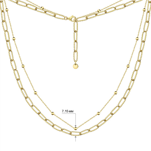 Серебряное колье с желтым родированием Trendy Style (арт. 7507/2012ж) – изображение 5