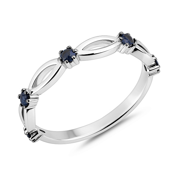 Каблучка з білого золота з сапфірами (арт. 141289Пбс) – зображення 1