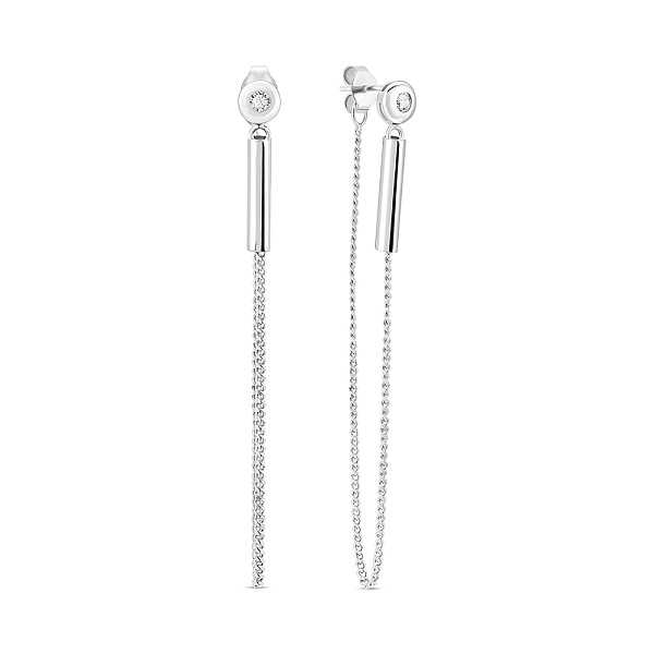 Золотые серьги-подвески с фианитом (арт. 108307б) – изображение 1