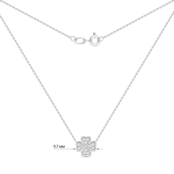 Колье из белого золота с фианитами (арт. 360149б) – изображение 4