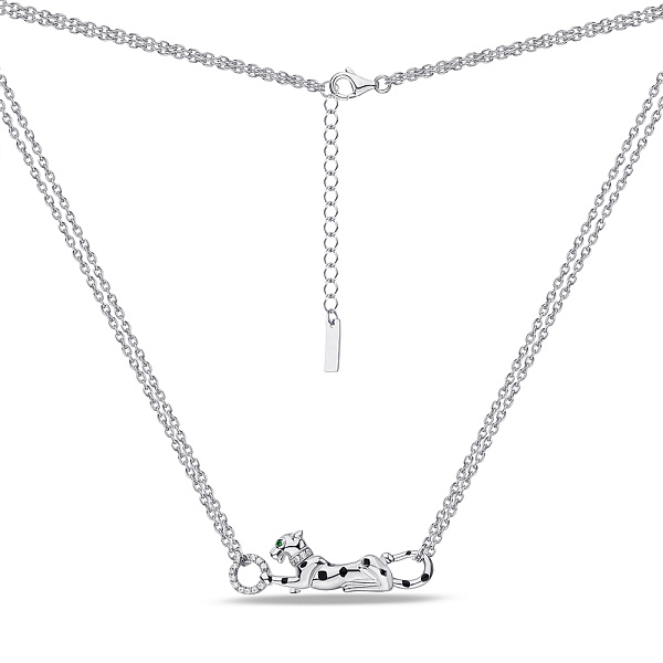 Серебряное колье с альпинитом и фианитами (арт. 7507/1888еч) – изображение 2