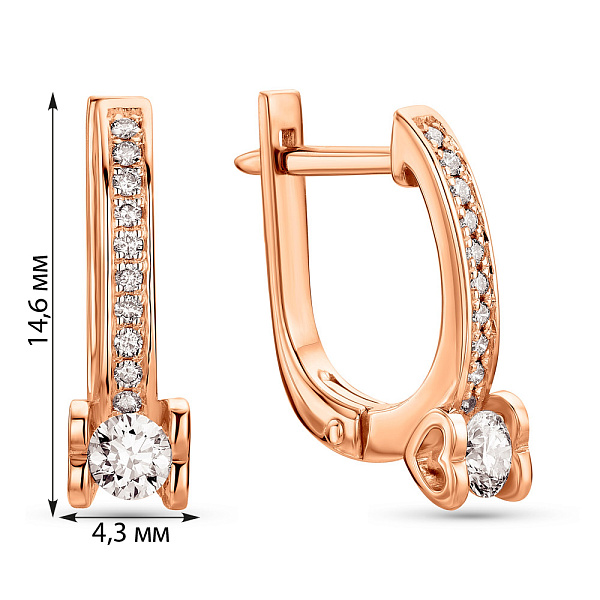 Золоті сережки з діамантами (арт. 2191426201) – зображення 4