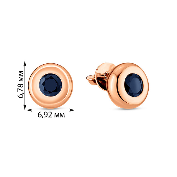 Золотые серьги пусеты с сапфирами (арт. 110572Пс) – изображение 2