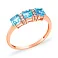 Кольцо из красного золота с голубыми топазами и фианитами (арт. 140582Птг) – изображение 1