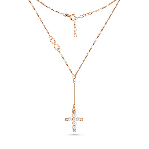 Золоте кольє з перлами (арт. 352606прлб) – зображення 2