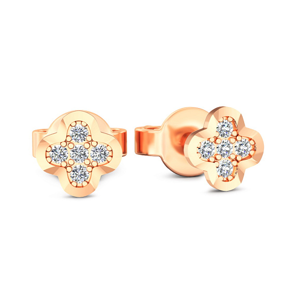 Пусети золоті з фіанітами (арт. 1101227а) – зображення 1