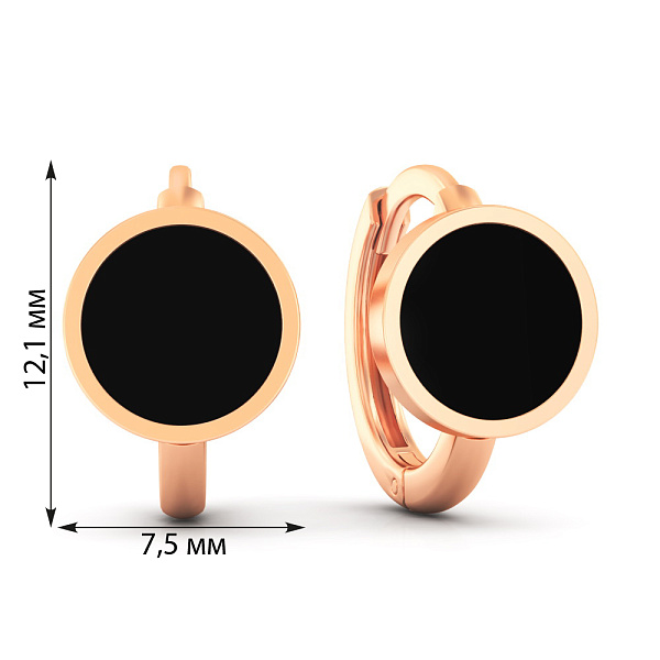 Серьги Лýна из красного золота с эмалью (арт. 1101091еч) – изображение 2