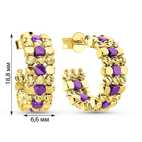 Сережки з жовтого золота Francelli (арт. 1091599жф) – зображення 7