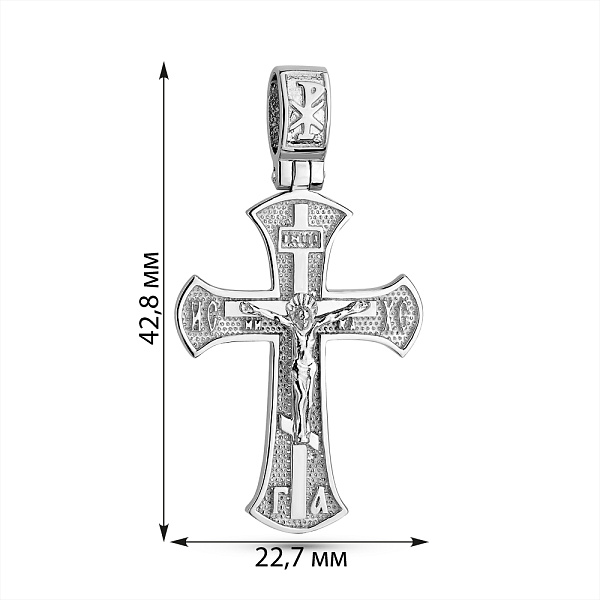 Серебряный крестик с распятием без камней (арт. 7504/2-0864.0.2) – изображение 2