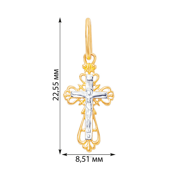 Золотой нательный крестик с распятием (арт. 501407ж) – изображение 2