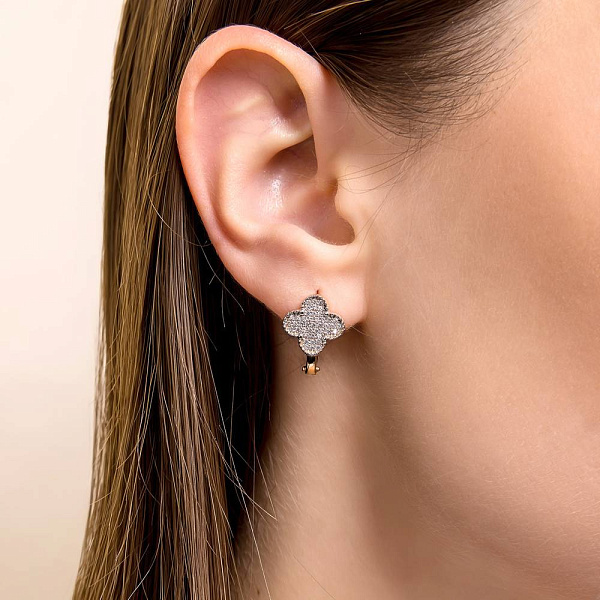 Серьги из красного золота с фианитами (арт. 1091447/10) – изображение 2