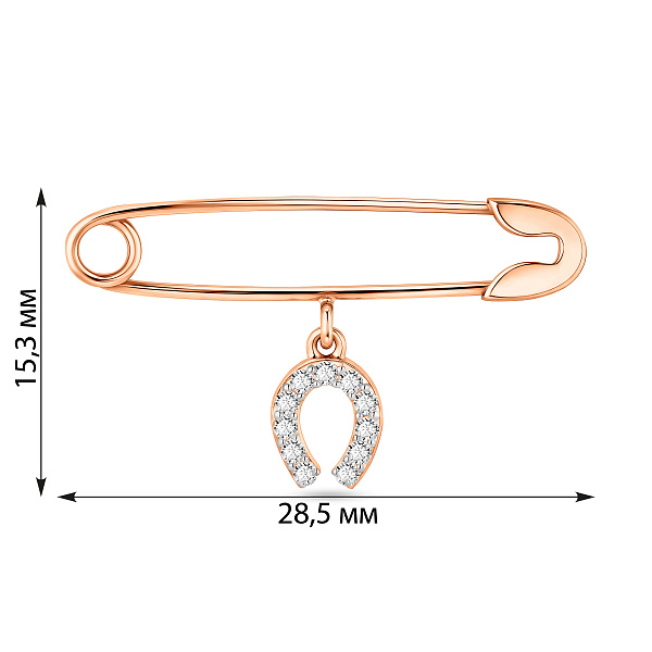 Золотая булавка с подвесной частью (арт. 360029) – изображение 2