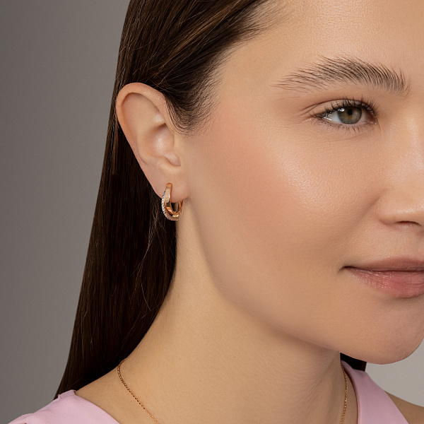 Сережки з комбінованого золота (арт. 104732кб) – зображення 3