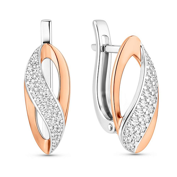 Серебряные серьги с дорожкой из фианитов (арт. 7202/2437) – изображение 1