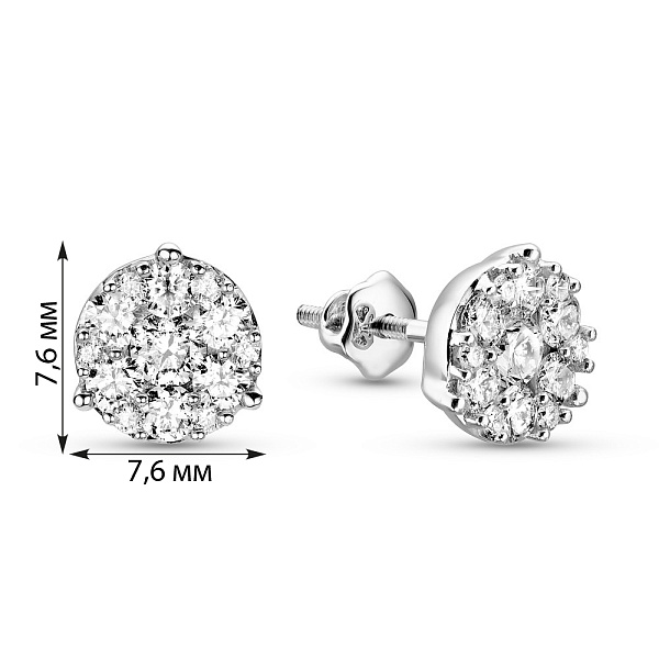 Пусети з білого золота з діамантами  (арт. С341587090б) – зображення 5