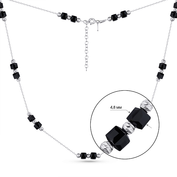 Колье из серебра с ониксом (арт. 7507/1759о) – изображение 2