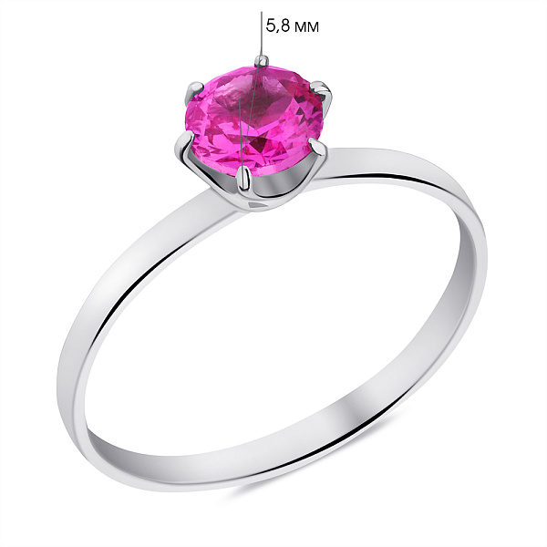 Срібна каблучка з рубіном (арт. 7501/647Ркп) – зображення 2