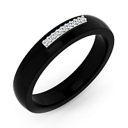 Каблучка з золота та чорної кераміки з діамантами (арт. К011791бч)
