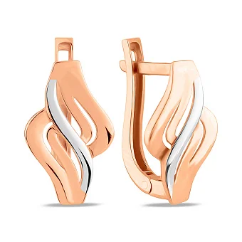 Сережки з червоного і білого золота (арт. 106097кб)