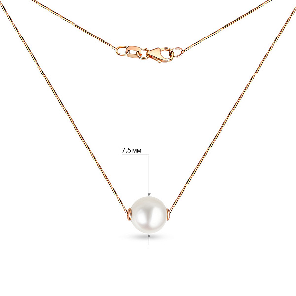 Кольє з червоного золота з перлиною (арт. 360354/2) – зображення 3