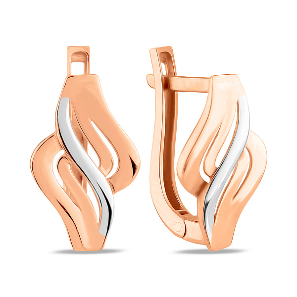 Сережки з червоного і білого золота (арт. 106097кб) – зображення 1