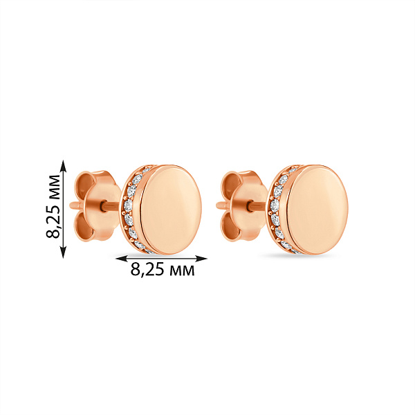 Золоті пусети з фіанітами (арт. 104810) – зображення 2