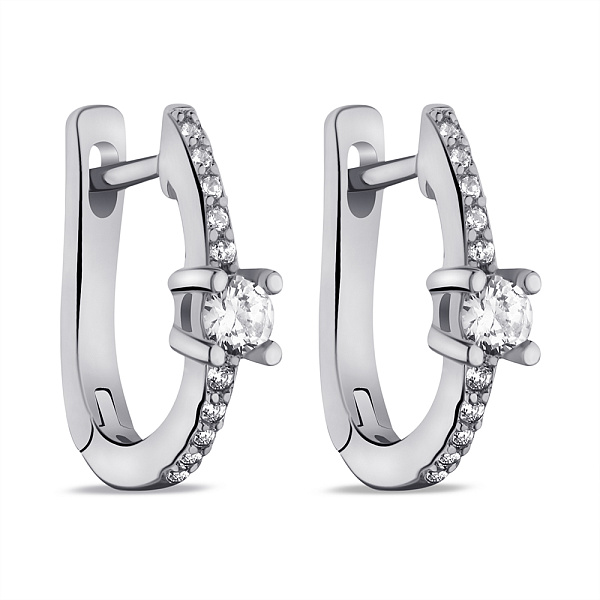 Серебряные серьги с фианитами (арт. 7502/9802) – изображение 1