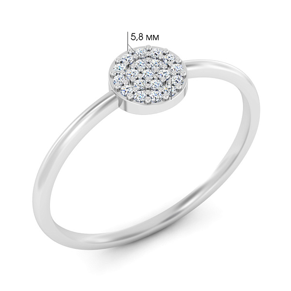 Кольцо из белого золота с бриллиантами (арт. К011480010б) – изображение 3