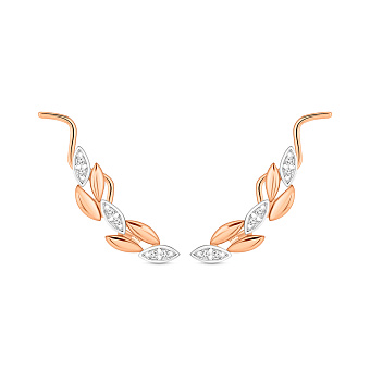 Золоті сережки клаймбери Колосок з діамантами (арт. С011787005)