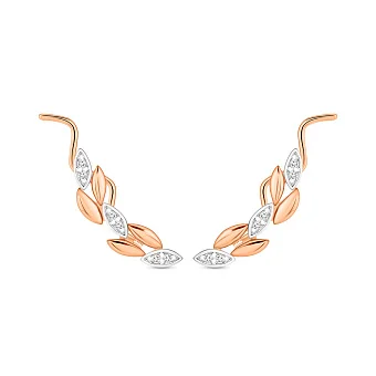 Золоті сережки клаймбери Колосок з діамантами (арт. С011787005)