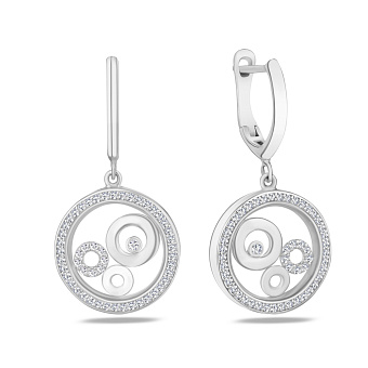 Золотые серьги с подвесками (арт. 103683б)