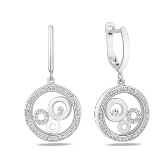 Золотые серьги с подвесками (арт. 103683б)