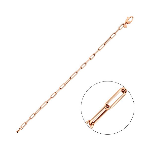 Золотой браслет "Звенья" в красном цвете металла без вставок (арт. 325438) – изображение 1