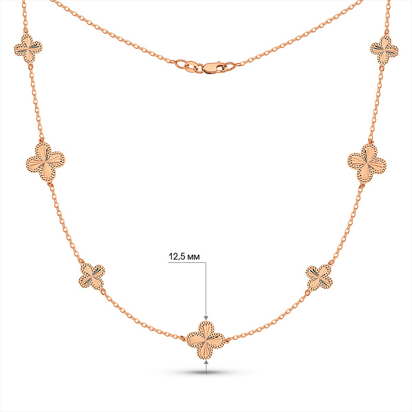 Золотое колье Клевер без камней (арт. 352991) – изображение 5