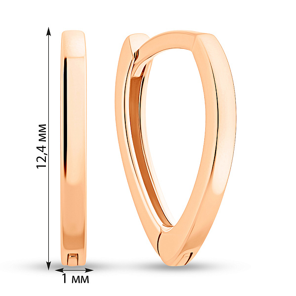 Сережки з червоного золота (арт. 1101219) – зображення 4