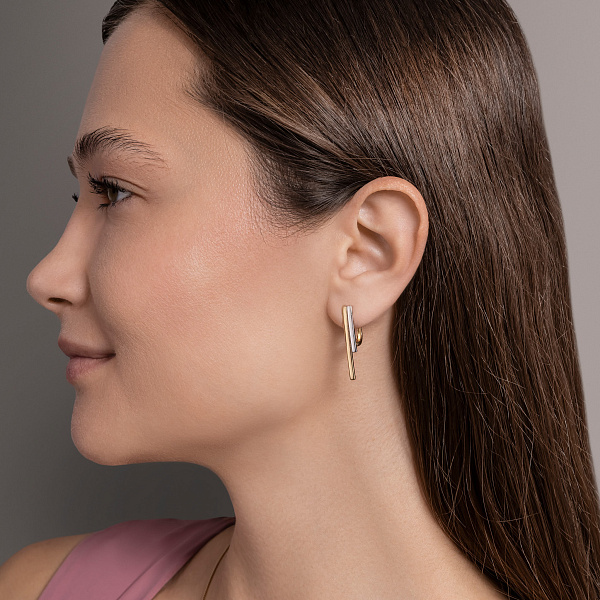 Сережки из желтого золота без камней (арт. 110560ж) – изображение 3