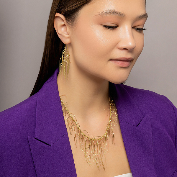 Золотые серьги Francelli с подвесками (арт. 105686ж) – изображение 3