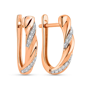 Сережки з червоного золота з діамантами (арт. С011600010)