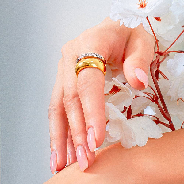 Золотое кольцо Francelli с фианитами (арт. 154961ж) – изображение 2