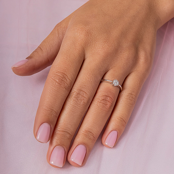 Золота каблучка з діамантами (арт. К341032010б) – зображення 4