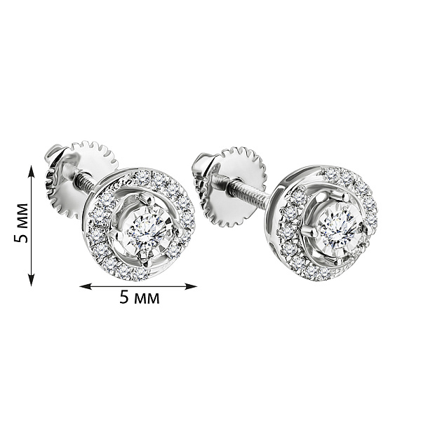 Серьги из белого золота с бриллиантами  (арт. C341079015б) – изображение 3