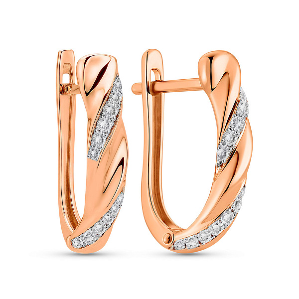 Серьги из красного золота с бриллиантами (арт. С011600010) – изображение 1