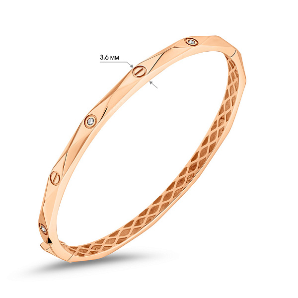 Браслет з червоного золота з фіанітами (арт. 326871) – зображення 4