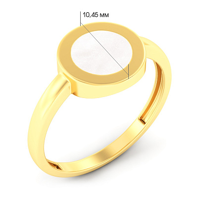 Золотое кольцо Лýна с эмалью (арт. 141145жеп)