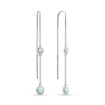 Срібні сережки з опалом (арт. 7502/С2ОпБ/1524)