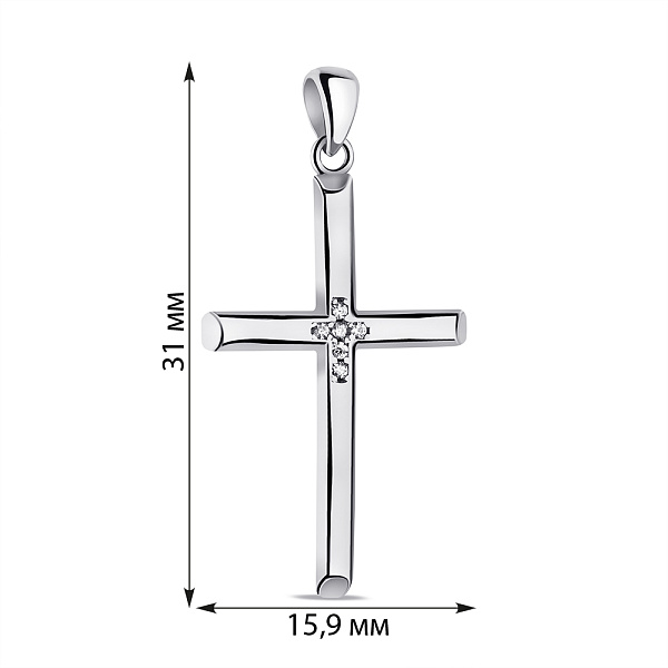 Серебряный крестик с фианитами (арт. 7503/4039) – изображение 2