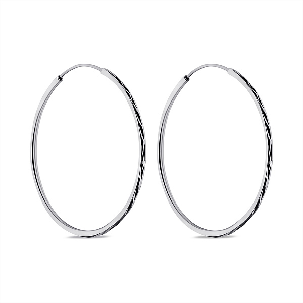 Серебряные серьги без камней (арт. 7502/9824/45) – изображение 1