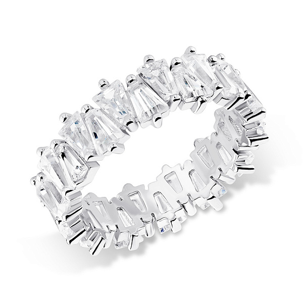 Широка каблучка зі срібла з фіанітами (арт. 7501/5613) – зображення 1