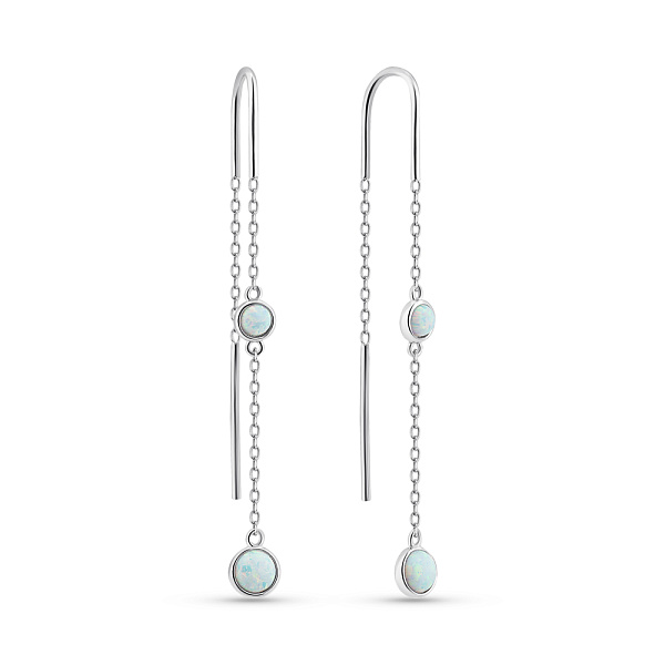 Серебряные серьги с опалом (арт. 7502/С2ОпБ/1524) – изображение 1